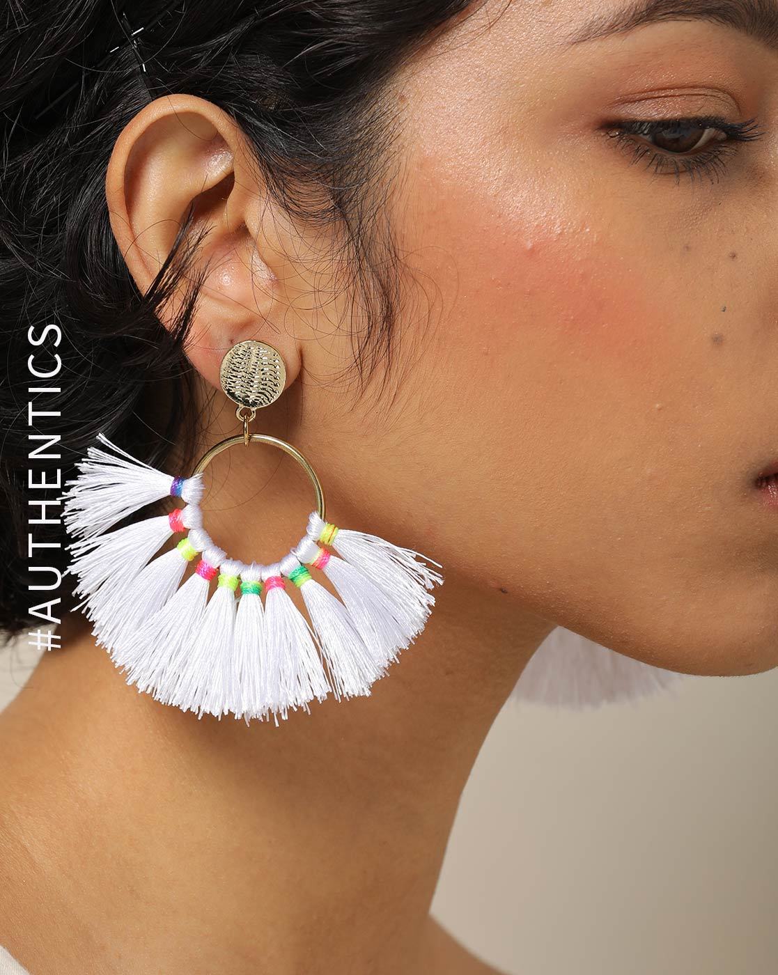 White tassel hot sale earrings paparazzi