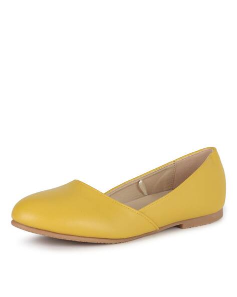 womens yellow flat shoes
