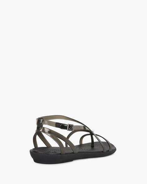 Crocs Black Brooklyn Luxe Gladiator Sandals | Kaleidoscope