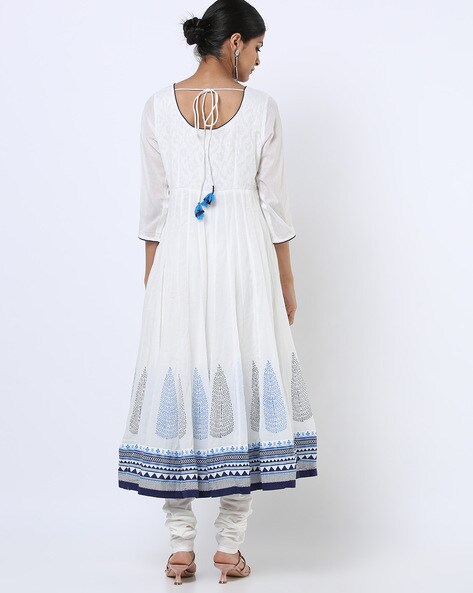 Buy BIBA Blue Poly Cotton Anarkali Suit Set Online at desertcartINDIA