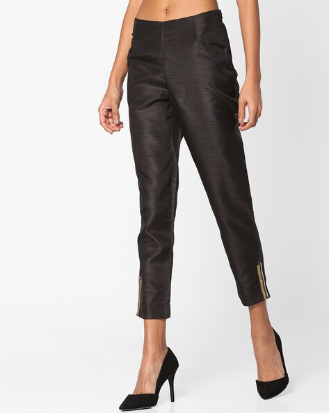 Cropped Pants with Trimmed Hem Vents Price in India