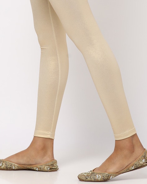 Plain GOLD Comfort Lady Shimmer Ankle Length Leggings, Size: Free Size at  Rs 499 in Mumbai