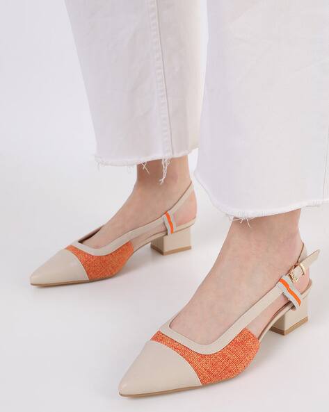 pointed slingback block heels