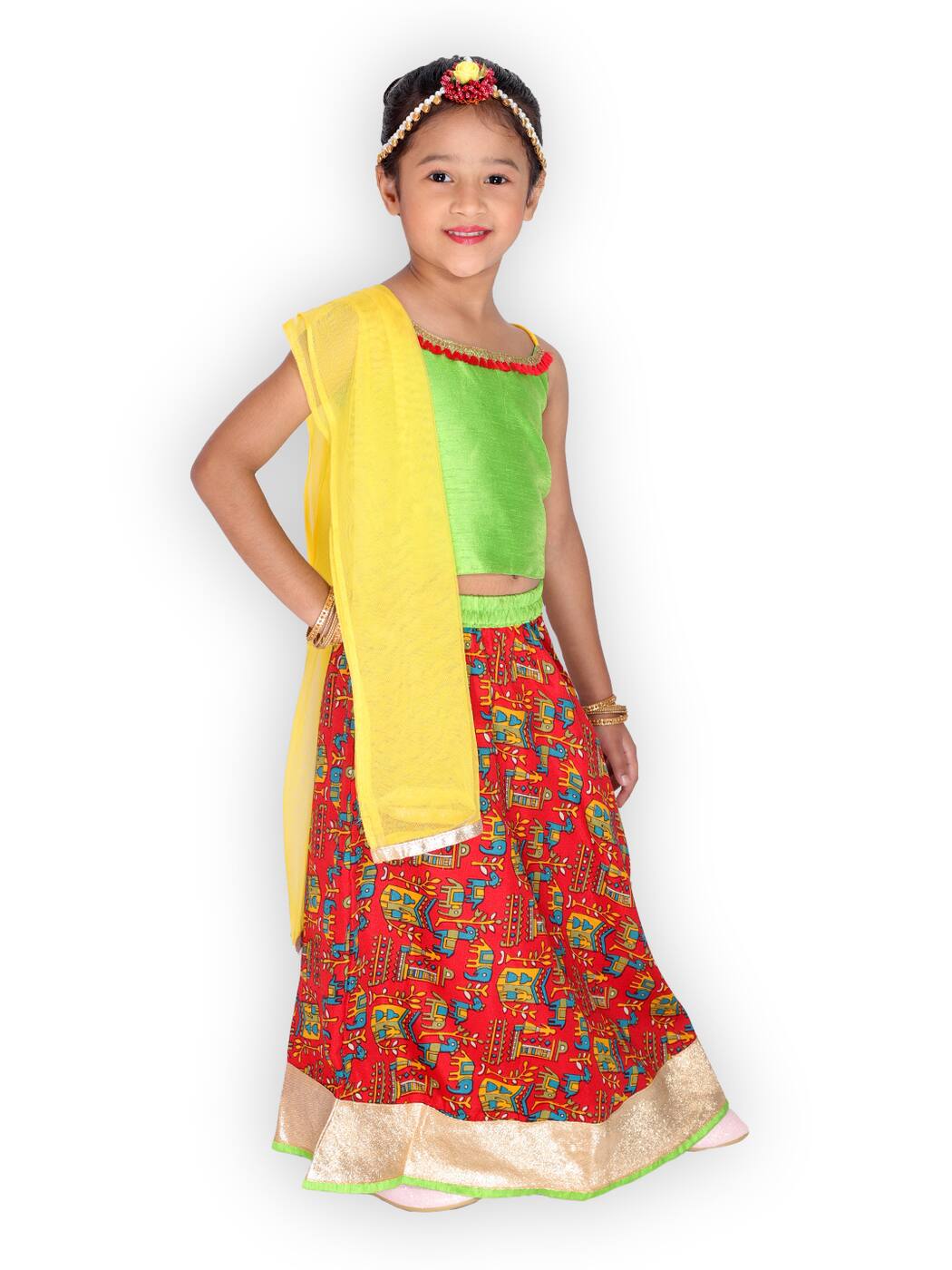 Buy Green Red Ethnic Wear Sets For Girls By Kid1 Online Ajio Com