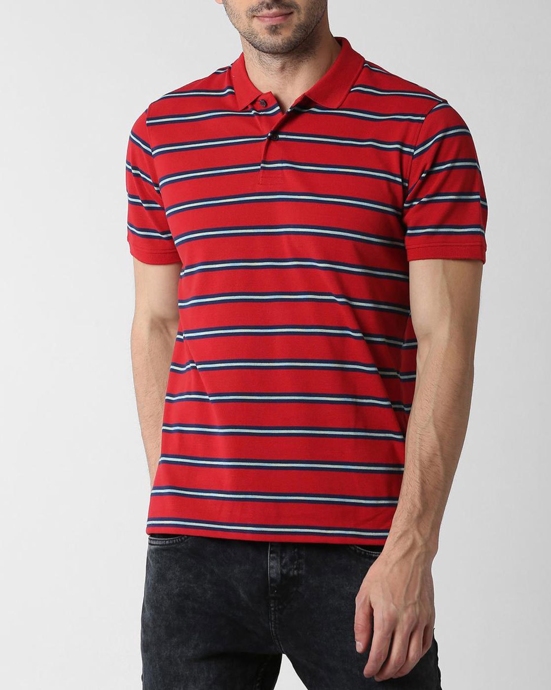 red striped polo t shirt