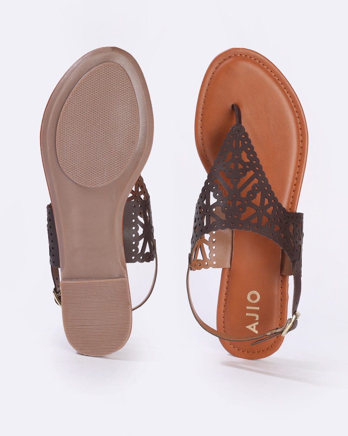 Buy Beige & Yellow Heeled Sandals for Women by AJIO Online | Ajio.com