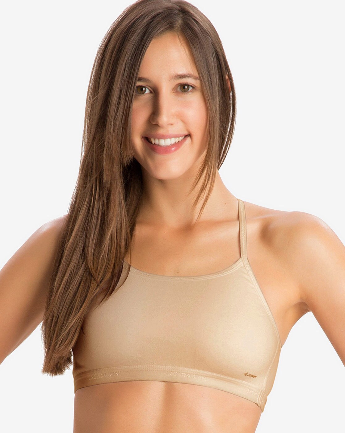 beige sports bra