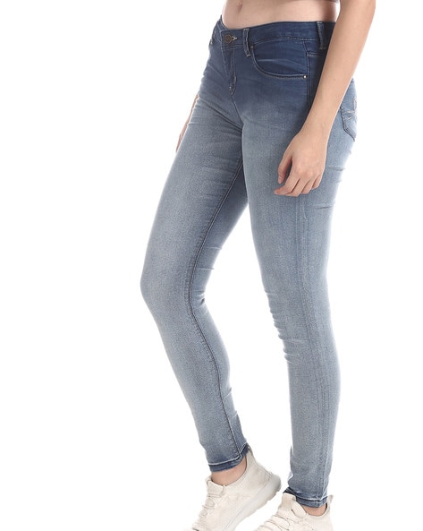 Cherokee Heavily Washed Skinny Fit Jeans