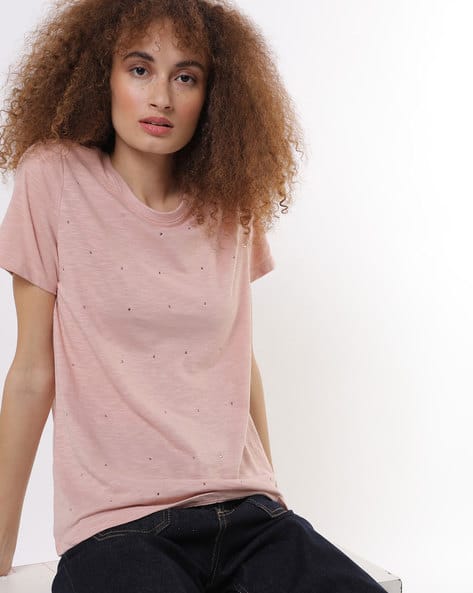 Speckled Round-Neck T-shirt
