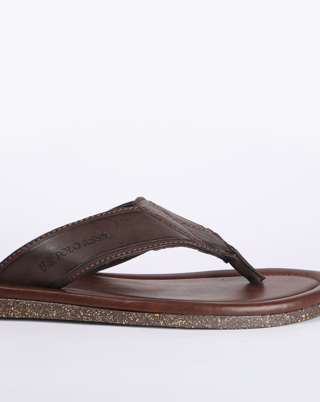 us polo leather slippers