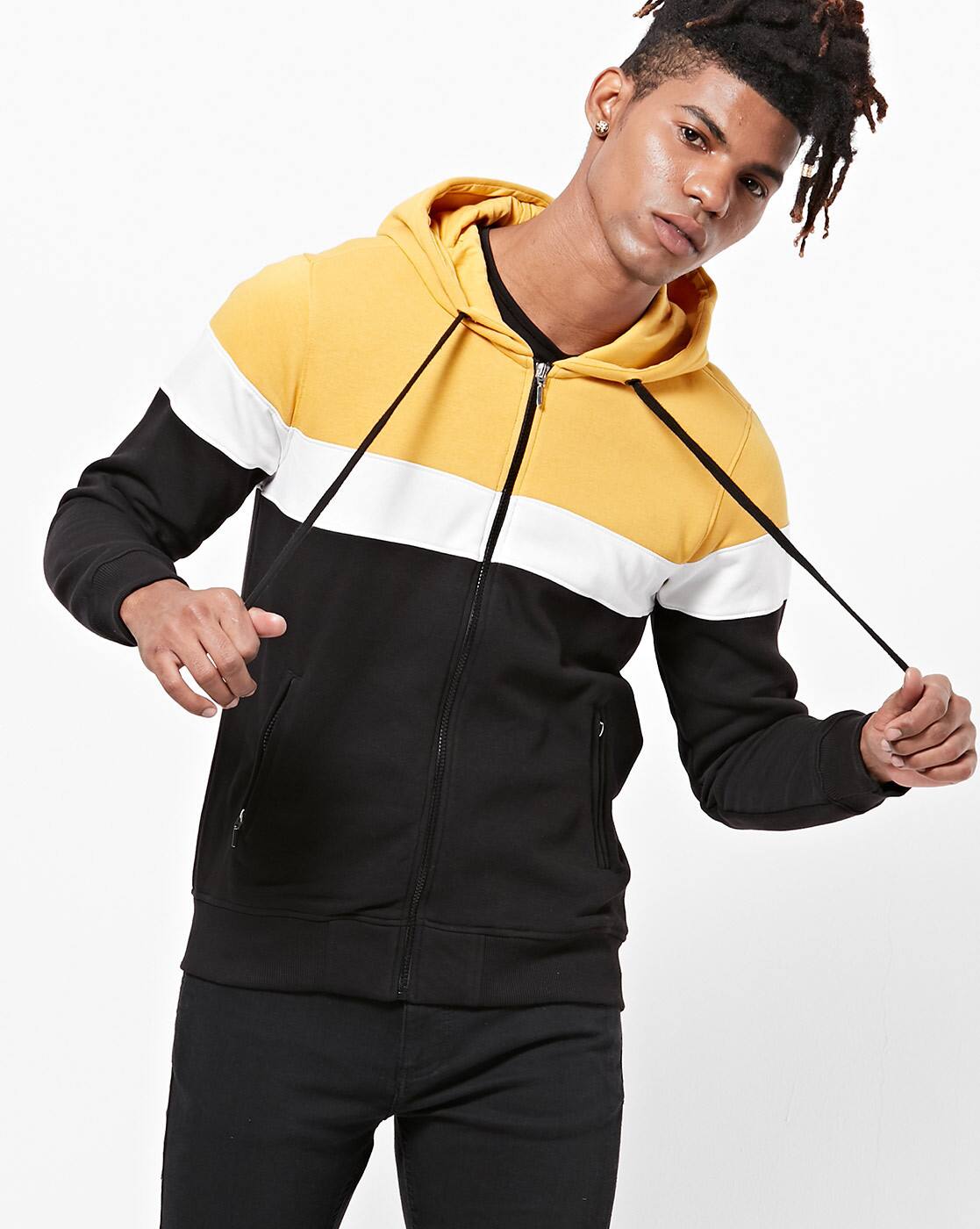 Buy Black & Yellow Sweatshirt & Hoodies for Men by AJIO Online