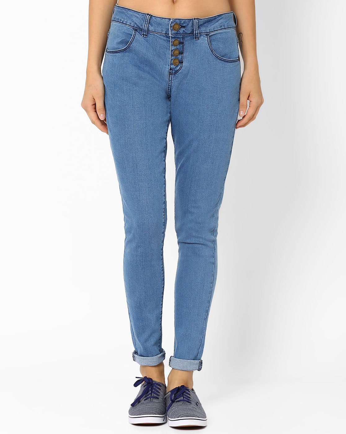 Buy Light Blue Jeans & Jeggings for Women by DNMX Online