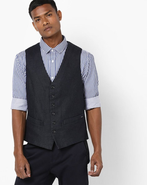 Superb Denim Sugarcane Waistcoat. Buy Now at Niro Fashion