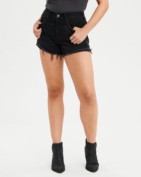 American eagle black distressed on sale shorts