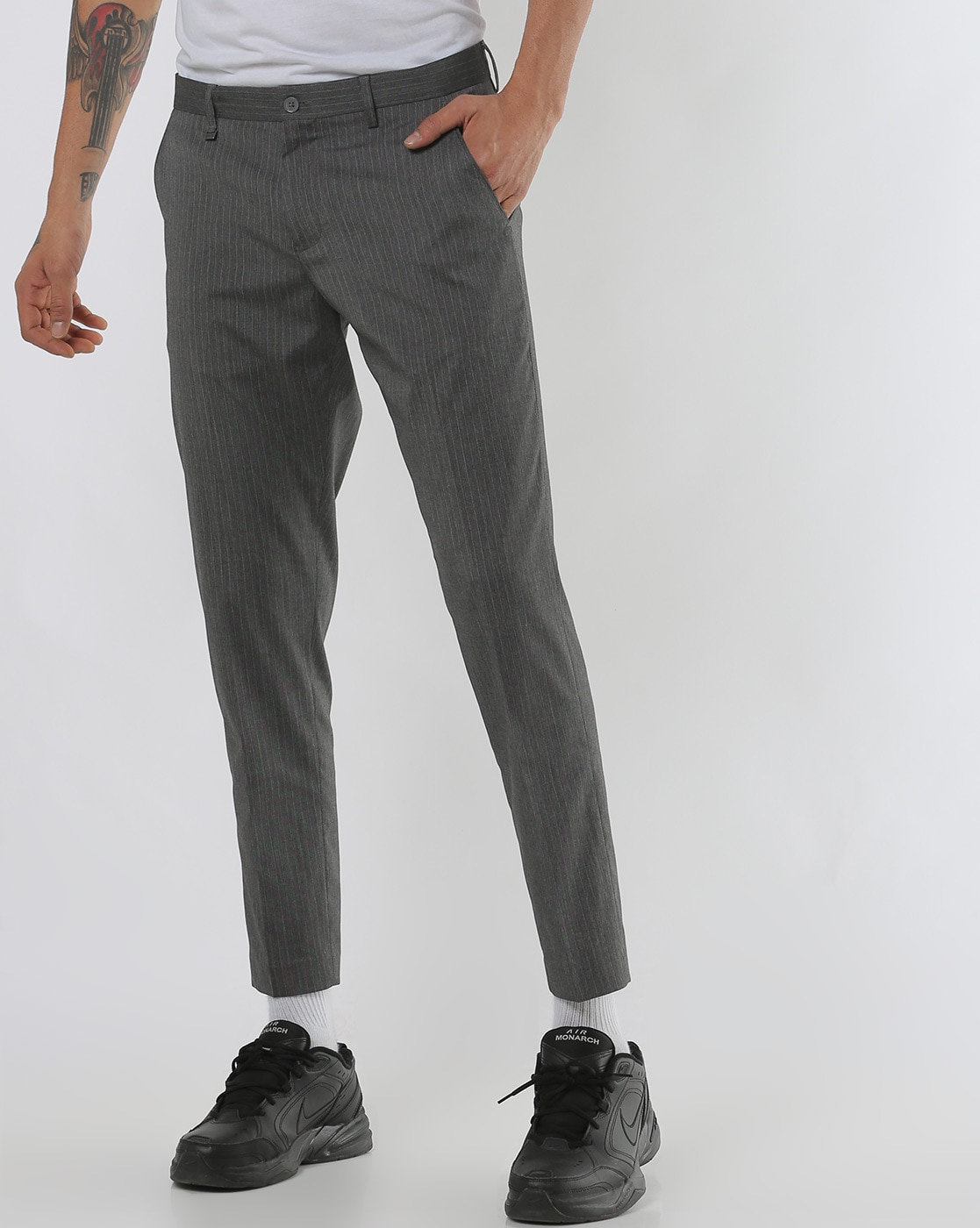 Tailoring Grey Capri Trouser | Tuni – motelrocks.com