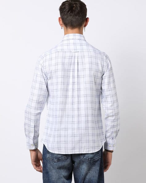 Checked Cotton Shirt with Button-Down Collar (Image - 3)