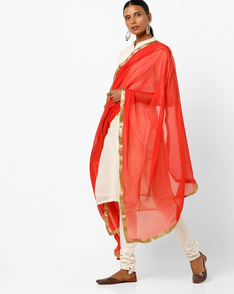 Chanderi Dupatta with Contrast Border Price in India