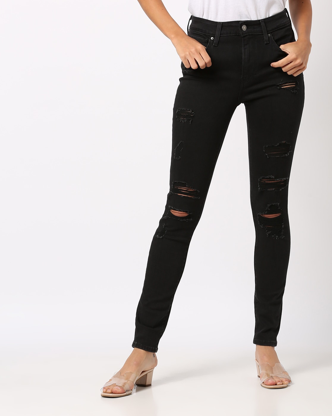 levi's distressed skinny jeans