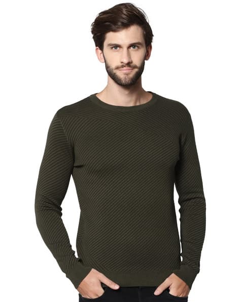 Ribbed Crew-Neck Sweater