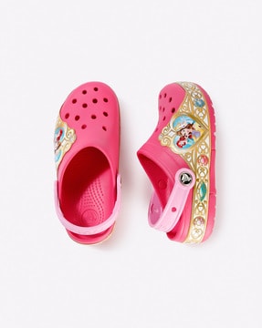 pink disney crocs