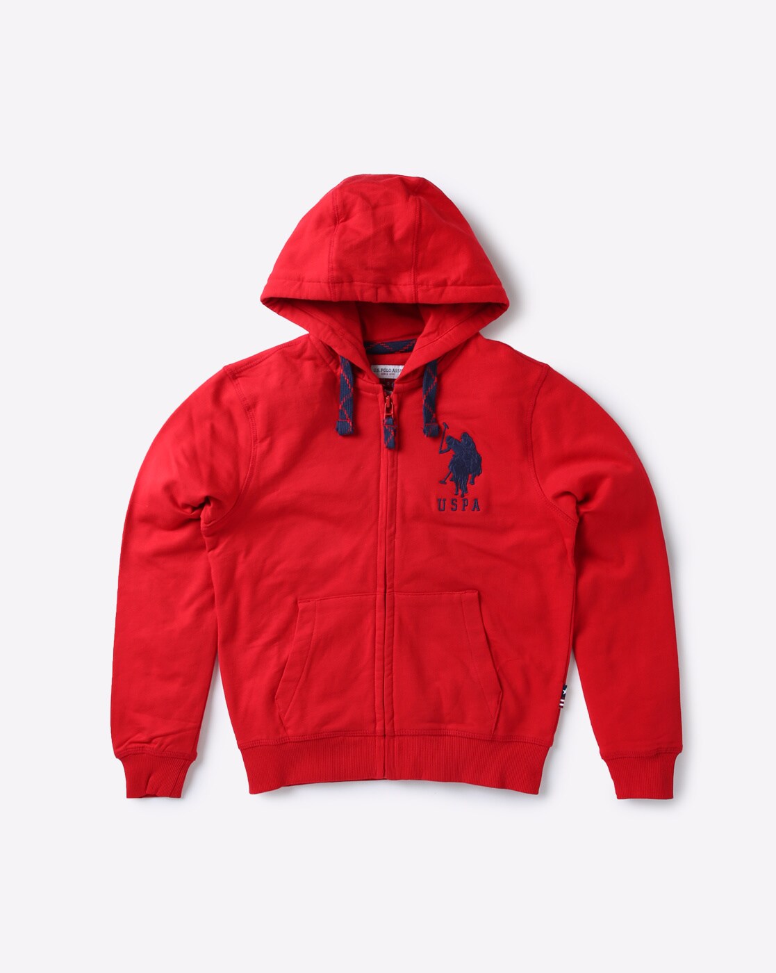 red hoodie polo