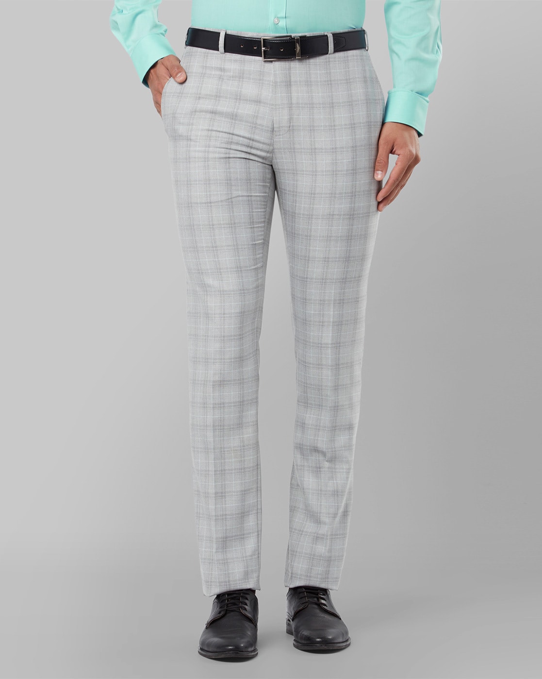 Buy Raymond Men Teal Blue Slim Fit Solid Formal Trousers - Trousers for Men  10854612 | Myntra