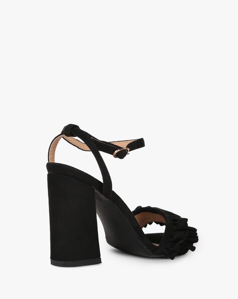 Romeo Ruffle Sandals - Black