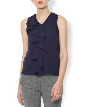 VAN HEUSEN Sleeveless Top with Ruffled Panels