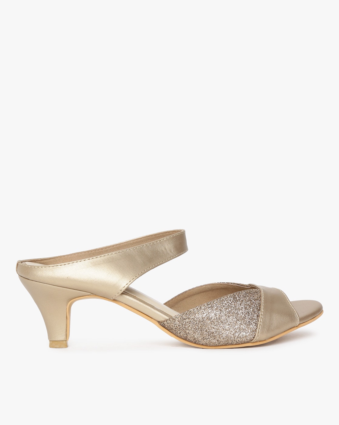 Gold Heeled Sandals for Women by MONROW 