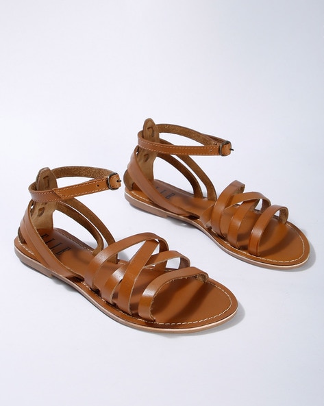 HUSH Hudson Leather Platform Heel Gladiator Sandals, Dark Brown at John  Lewis & Partners