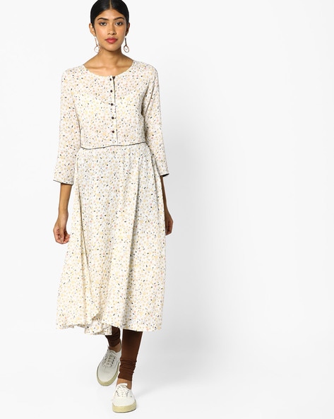 Sassafras Floral Print A-line Kurta