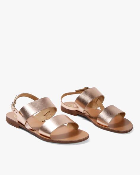 dune rose gold flat sandals