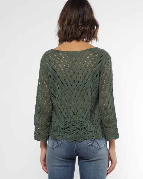 Knitted Top with Scalloped Hems