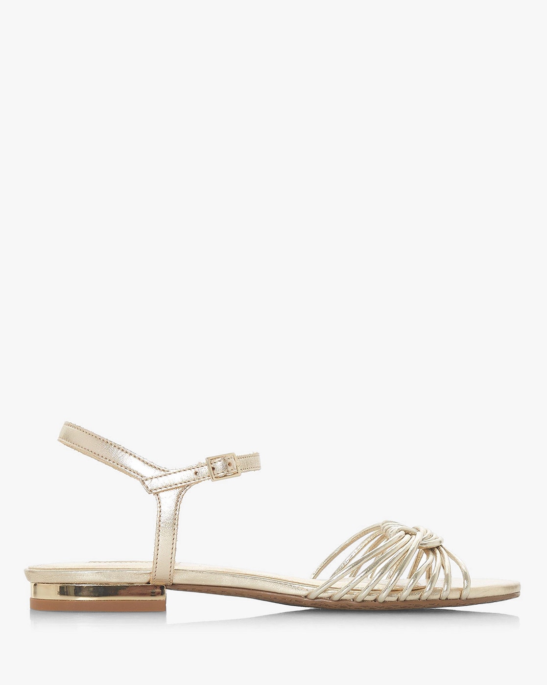 Gold Flat Sandals | Gold Strappy Sandals | SilkFred