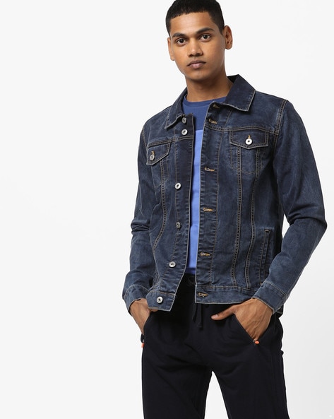 Slim Fit Denim Jacket with Insert Pockets