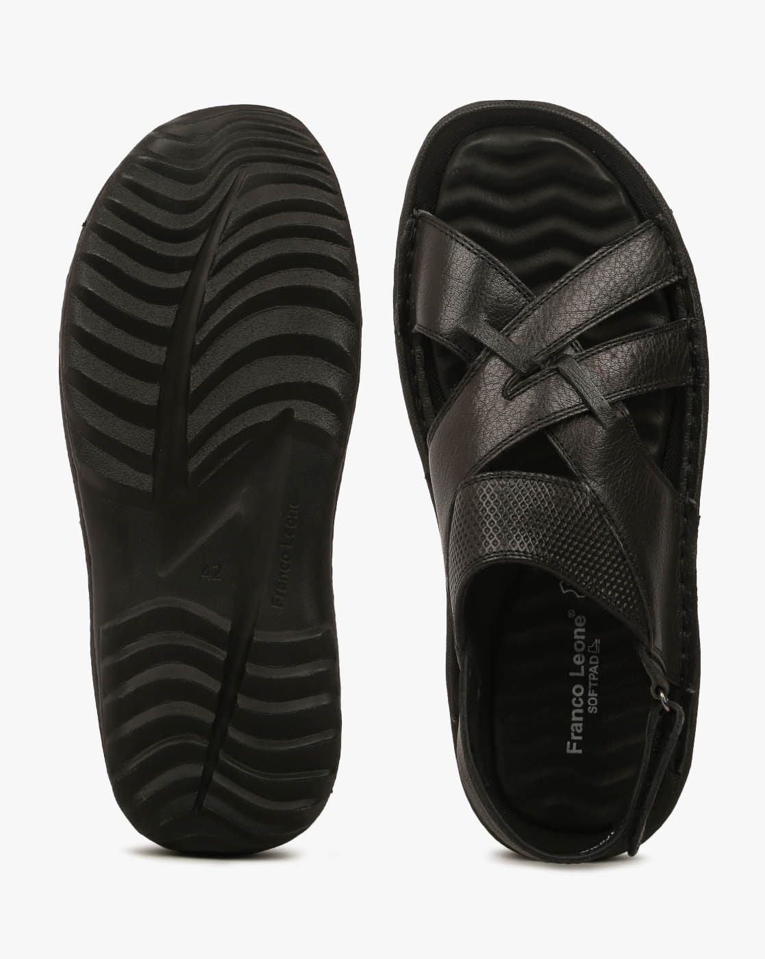 Buy Franco Leone Men Black Leather Sandals - Sandals for Men 519229 | Myntra