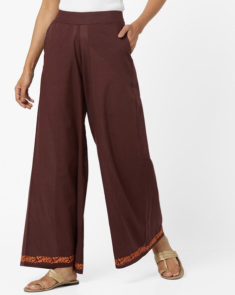 Mid-Rise Palazzos with Semi-Elasticated Waist Price in India