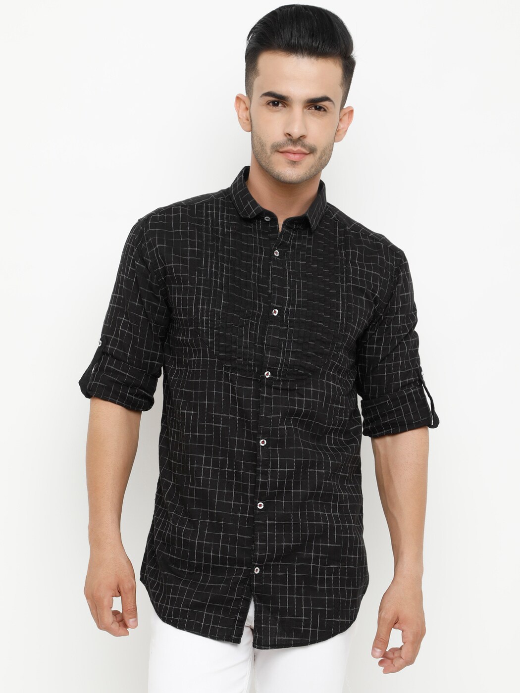 Buy Black WITH Checked Shirt | AJIO