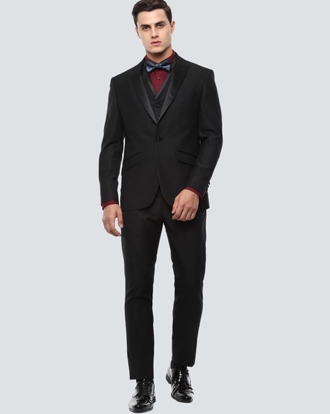 Textured Slim Fit 3-Piece Suit Set