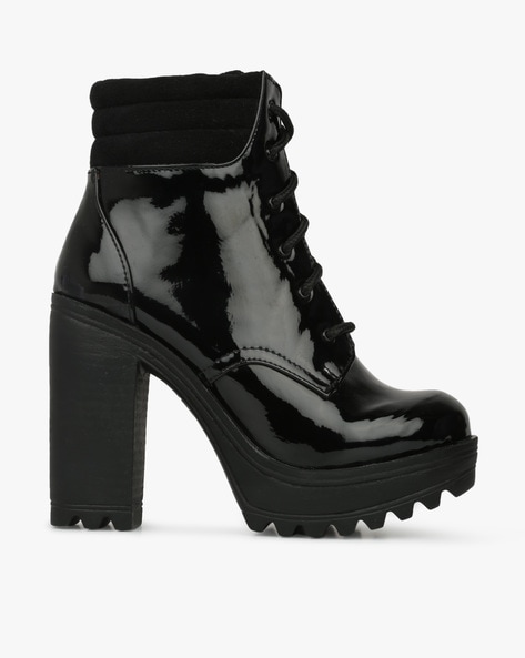 high calf laced boots