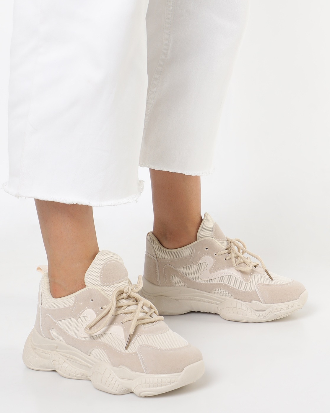 Korean Chunky High Cut Fashion White Rubber sneakers for women | Lazada PH-vinhomehanoi.com.vn