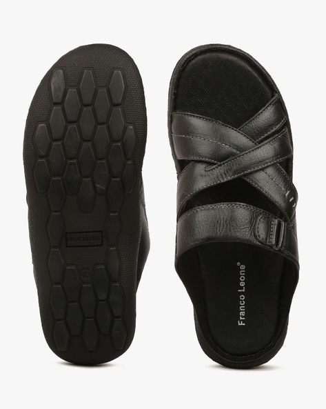 Buy Franco Leone Men Black Leather Sandals - Sandals for Men 519246 | Myntra