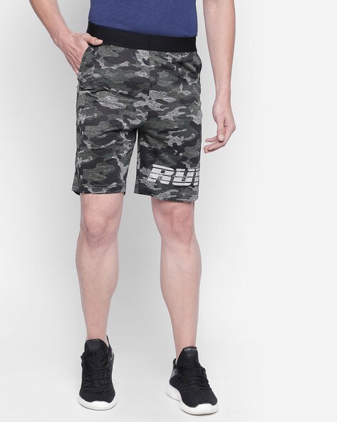 mens slim fit camo shorts