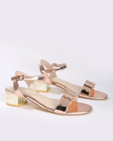 ASOS DESIGN Wide Fit Nala barely there heeled sandals in rose gold | ASOS