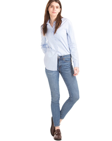 Gap fitted boyfriend clearance oxford shirt