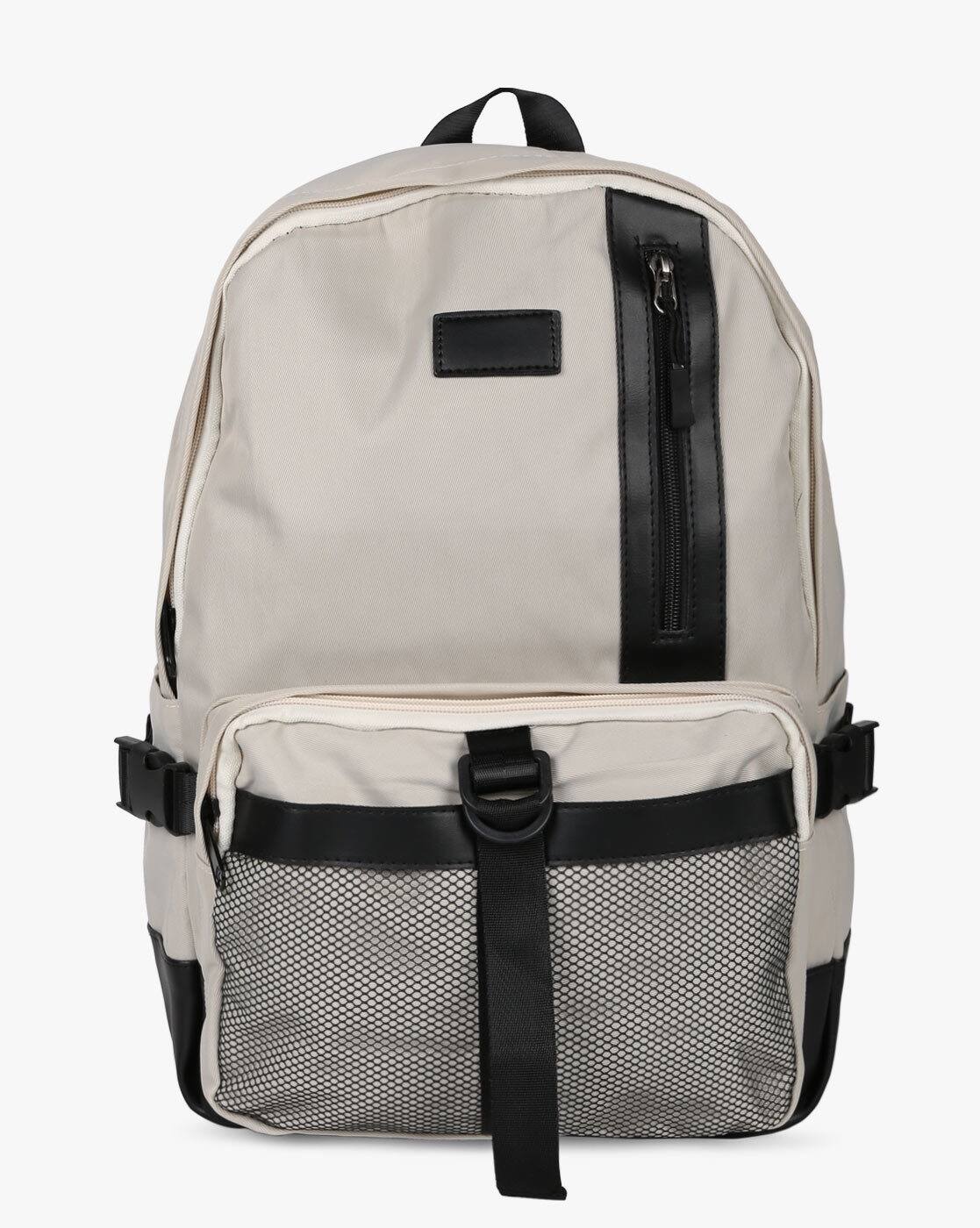 beige laptop backpack