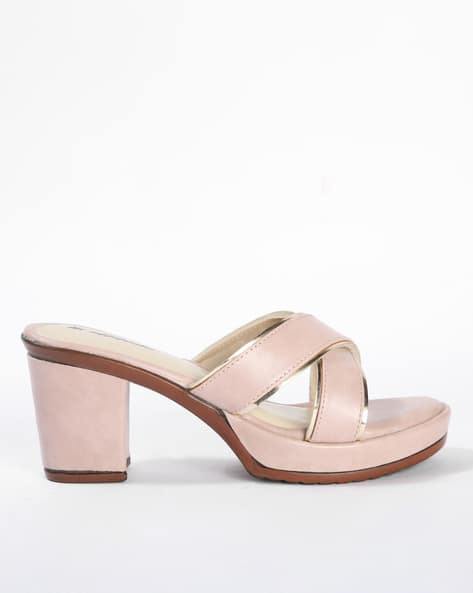 Chunky Heels with Criss-Cross Straps