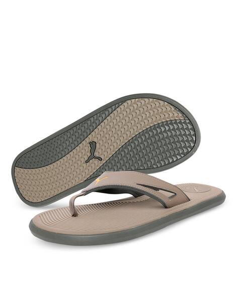 puma brown flip flops