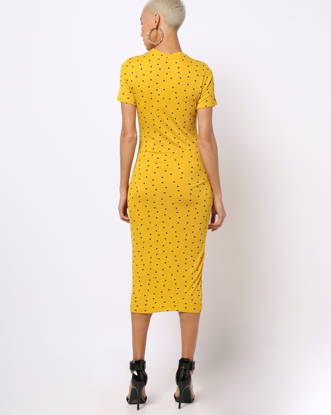 Mustard yellow bandage clearance dress