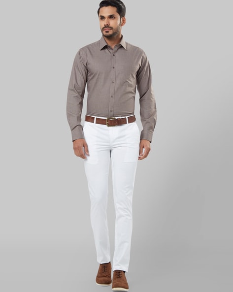 Buy Men Kansas Fit Cotton Stretch Trouser Online | Indian Terrain